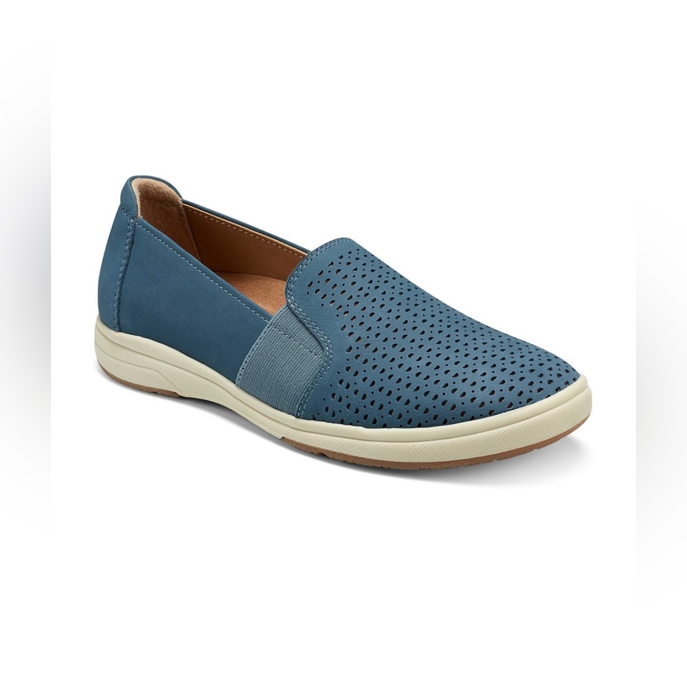 Earth Origins Eclipse Elin‎ Women Blue Perforated Comfort Slip On Shoes Size 8